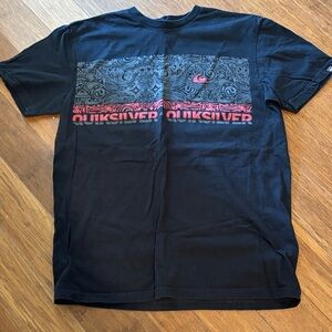 Quiksilver Black Tee with Graphic Red Design